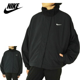 NIKE ナイキレディース ジャケットNSW ESSENTIAL WOVEN FLEECE LINED JACKETフリースラインジャケットBLACK（ブラック）黒 ストリート 大きめサイズ ボア ロゴ