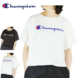 【クリックポスト対応可】CHAMPION チャンピオン TシャツW5950G550757 THE CROPPED TEEウィメンズ クロップドTシャツWHITE（ホワイト）BLACK（ブラック）レディース USAモデル カットソー