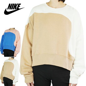 ナイキ NIKEレディース スウェットDV0026 NSW COLOR CLASH FLEECE SWEATナイキスポーツウェア カラークラッシュ フリーススウェットWHITE/BEIGE(ホワイト/ベージュ) PINK/BLUE(ピンク/ブルー)女性用 トレーナー バイカラー 2トーン スポーティ