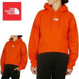 ノースフェイスTHE NORTH FACEレディース パーカーW Evolution Hi Lo HOODIEウィメンズ エボリューション ハイ ロー フーディFIERY RED レッド 赤刺繍ロゴ クロップ 短め ストリート フード