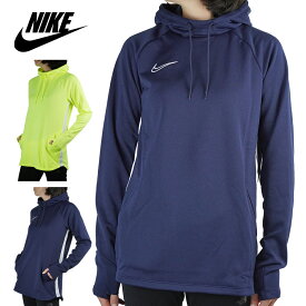 NIKE ナイキレディース パーカーACADEMY 19 HOODIE DRI-FITウィメンズ アカデミーフーディードライフィットNAVY（ネイビー）NEON YELLOW（ネオンイエロー）紺 蛍光 白 刺繍 スポーツレディース ストリート ワークアウト