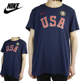【クリックポスト発送】NIKE ナイキレディース TシャツW11942 TEAM USA CREW NECK TEENAVY(ネイビー)紺 赤 白 東京 オリンピック ストリート ロゴ スポーツ