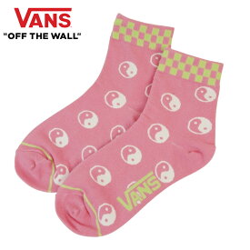 バンズ ヴァンズ VANS【クリックポスト対応可】 レディース 靴下WOMENS Peek-A-Check CREW SOCKSウィメンズ ピーク ア チェック クルー ソックスPINK(ピンク)ミドル丈 くるぶし チェッカー ロゴ スケーター ストリート スニーカー