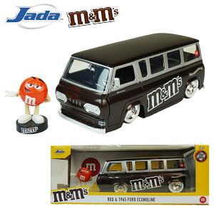 _CLXg 1/24  ~jJ[ tBMAtm&m's Red & 1965 Ford Econoline DIE-CAST FIGUREJADATOYS bh & 1965 tH[h GRmC _CLXgJ[GAhGY `R[g [C_