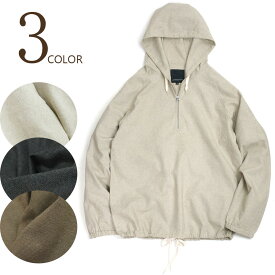 メンズ　パーカー プルオーバーフーディーWIDE HALFZIP HOODIE ワイドハーフジップフーディーLAUNCH BASIC TRADE ラウンチベーシックトレードLINENBEIGE（リネンベージュ） BLACK（ブラック） BROWNKHAKI(ブラウンカーキ)ストレッチ　長袖