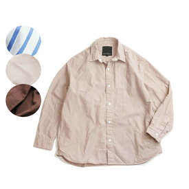 メンズ シャツRELAX FIT SHIRTS リラックスフィットシャツLAUNCH BASIC TRADE ラウンチベーシックトレードBROWN（ブラウン） PINK（ピンク）BLUESTRIPE(ブルーストライプ)長袖 スナップボタン エンジ ジャケット