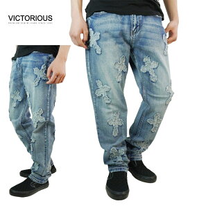 �r�N�g���A�X VICTORIOUS�����Y �p���cDL1461 CROSS DENIM PANTS�N���X�f�j���p���cINDIGO(�C���f�B�S)�� �� �W�[���Y �Y�{�� �X�g���[�g �I�[�o�[�T�C�Y ���T���[���X