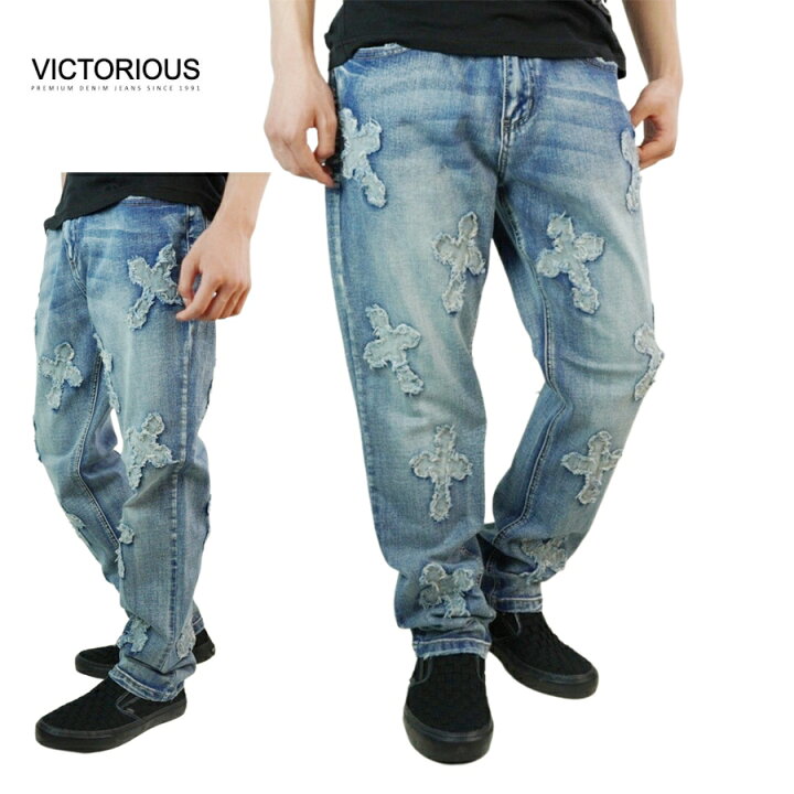 楽天市場】ビクトリアス VICTORIOUSメンズ パンツDL1461 CROSS DENIM 