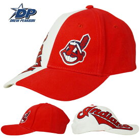 男女兼用 キャップDREW PEARSON ドリュー ピアソンINDIANS CAP インディアンス キャップRED/WHITE(レッド/ホワイト)ヴィンテージ メジャー MLB 廃盤 レア ガーディアンズ ベースボール 野球帽 ロゴ