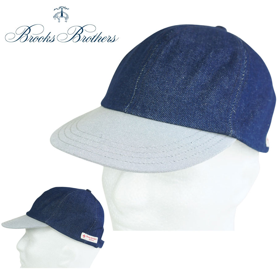 高級 1818年創業のアメリカを代表する老舗ブランド BROOKS 当店一番人気 BROTHERSブルックスブラザーズDENIMxOXFORD CAPデニム×オックスフォード キャップNAVY BLUE ネイビー ブルー ジーンズ メンズ 紺 青 レディース 男女兼用 帽子
