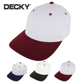 DECKY デッキー男女兼用 キャップ2TONE TAPEBACK CAP 2トーンテープバックキャップWHITE/BROWN(ホワイト/ブラウン) WHITE/WINE(ホワイト/ワイン) WHITE/NAVY(ホワイト/ネイビー) メンズ　レディース　帽子 白　紺　エンジ