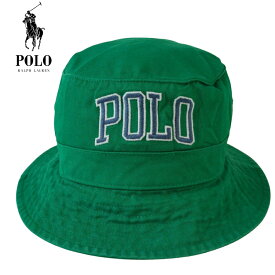 【クリックポスト対応可】男女兼用 ハットポロ ラルフローレンPOLO RALPH LAURENBUCKET HAT バケットハットGREEN(グリーン)帽子 メンズ レディース 緑 ロゴ 刺繍
