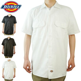 DICKIES ディッキーズメンズ 半袖シャツ クリックポスト対応可D1574 MENS S/S WORK SHIRT ワークシャツBLACK WHITE DARK BROWN 黒 白 茶ブラック ホワイト ブラウンチカーノ TATOO ローライダー 作業着