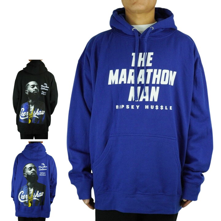 楽天市場】メンズ パーカーTHE MARATHON MAN ニプシーハッスルPRINT  