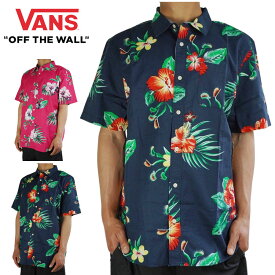 【クリックポスト発送】VANS ヴァンズ バンズ メンズ シャツTRAP FLORAL SS SHIRTS花柄半袖シャツNAVY FLOWER(ネイビーフラワー) PINK FLOWER(ピンクフラワー)紺 緑 白 アロハ サーフ スケート ロゴ ストリート