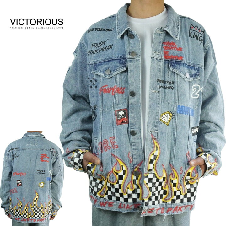 楽天市場】VICTORIOUS ビクトリアスメンズ デニムジャケットWE LIKE TO 