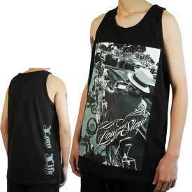 メンズ タンクトップ【クリックポスト対応可】SHAKAWEAR BODY シャカウェアボディ使用LOW AND SLOW PRINT TANK TOPロウ アンド スロウ タンクトップBLACK(ブラック)男女兼用 黒 ノースリーブ 袖なし ロサンゼルスHIPHOP CRENSHOW カルチャー