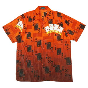 �y�N���b�N�|�X�g�Ή��z�����Y �V���cLAS VEGAS CASINO SHIRT���X�x�K�X �J�W�m �V���cORANGE(�I�����W) �������� ���� �v�����g �X�g���[�g