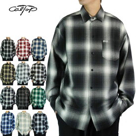 キャルトップ シャツ オンブレチェック【期間限定価格】CALTOP メンズ【クリックポスト発送】2000 OMBRE LONG SLEEVE SHIRTSネルシャツ 長袖 シャツレッド ホワイト ネイビー グレーブラウンカーキ ブラック チャコール ブルー グリーン