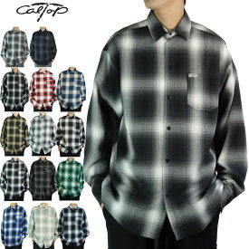 キャルトップ シャツ オンブレチェック【期間限定価格】CALTOP メンズ【クリックポスト発送】2000 OMBRE LONG SLEEVE SHIRTSネルシャツ 長袖 シャツレッド ホワイト ネイビー グレーブラウンカーキ ブラック チャコール ブルー グリーン