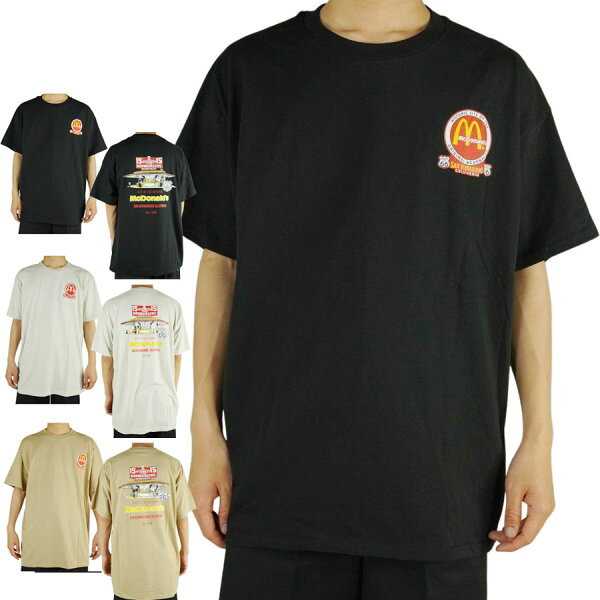 メンズ Tシャツ 【クリックポスト対応可】 MC DONALDS SAN BERNADINO CALIFORNIA マクドナルド サンバーナーディーノ カリフォルニア マクドナルド1号店 オリジナルプリントＴシャツ BLACK(ブラック) BEIGE(ベージュ) NATURAL/WHITE(ナチュラル/ホワイ
