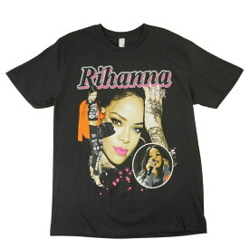 【クリックポスト対応可】メンズ TシャツRIHANNA LOGO TEE 2リアーナ ロゴ TシャツBLACK/PINK(ブラック/ピンク)アーティスト 歌手 プリント ミュージック イラストUSA R&B HIPHOP MUSIC