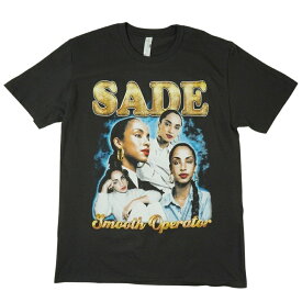 【クリックポスト対応可】メンズ TシャツSADE SMOOTH OPERATOR TEEシャーデー スムース オペレーター TシャツBLACK(ブラック)アーティスト 歌手 プリント ミュージック イラスト ロゴ イギリス バンド ソウル MUSIC