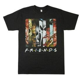 メンズ Tシャツ【クリックポスト対応可】SLACHER FRIENDS STRIPE TEEスラッシャーフレンズ ストライプTシャツBLACK(ブラック)男女兼用 黒 TSHIRTSストリート キャラT ロゴ