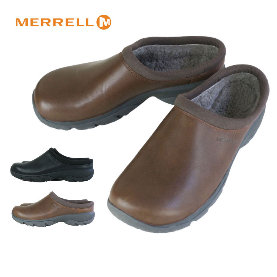 メレル MERRELLENCORE REXTON SLIDE CHILL AC+メンズサンダルBLACK（ブラック）DARK EARTH（ダークアース）メンズ 靴 黒 革 レザー スリッポン
