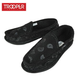 トゥルーパー TROOPERメンズ シューズKF-022F SLIP ON FAUX FURスリップオン フェイクファーBLACK(ブラック)スリッポン 靴 黒 スリッパ ファー チカーノ HIPHOPルームシューズ バンダナ ペイズリー トゥルーパーアメリカ