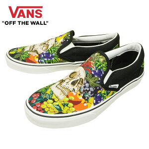 VANS Xj[J[VANS @Y oYCLASSIC SLIP ON Xb| XbvIFRUIT SKULL BLACK/WHITEt[cXJ ubN/zCg XJ [ hN ʕ yCgY fB[X Xj[J
