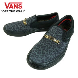 バンズ VANS ヴァンズ【箱無し】 メンズ スニーカーSKATE SLIP-ON スケートスリッポン(CHER STRAUBERRY)CHEETAH(シェールストラウベリー)チーターレディース コラボ ヒョウ柄 紐無し アニマル 黒 スリップ スケーター