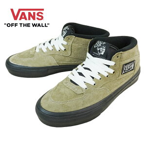 VANS �X�j�[�J�[VANS ���@���Y �o���Y�X�P�[�g�n�[�t�L���u SKATE HALF CABPIG SUEDE OLIVE BLACK �I���[�u �u���b�N�� �� �X�G�[�h �L�����o�X �~�b�h�J�b�g�X�P�V���[ �����Y ���f�B�[�X �X�j�[�J�[ �C 