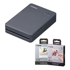 【届いてすぐ使える 本体・2種類のシール台紙 計40枚】 キャノン セルフィー SELPHY QX20 スマホ専用 高画質 ミニ フォトプリンター グレー ホワイト シール用紙 Wi-Fi接続 コンパクト / Canon フォトプリンタ スマホ スマホ専用高画質ミニフォトプリンター