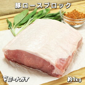 豚ロース (ポークロイン) ブロック 1kgカット トンカツ/ロースカツ/煮込み/ポークチョップ -P104b