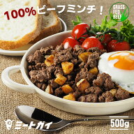 ミートガイ 100%グラスフェッドビーフミンチ 牧草牛 牛 赤身 牛ひき肉/牛肉 赤身率約80％ 業務用500g -B113