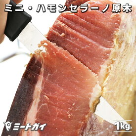 スペイン産 ミニ・ハモン 生ハム　原木 1kg 台座・ナイフ付き（冷蔵発送）-H019