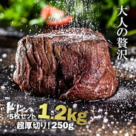 【期間限定40％OFF】ステーキ肉 厚切りフィレミニヨン(牛ヒレステーキ) 1枚250g×5枚(1.25kg) ステーキ肉…