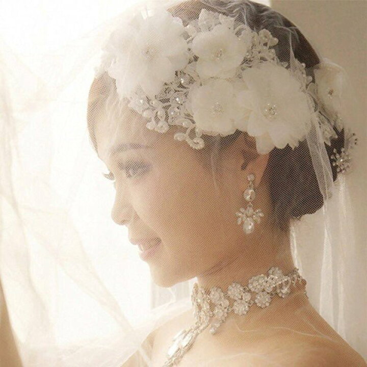 楽天市場 ヘッドドレス ウェディング 結婚式 髪飾り パール 真珠 ヘアアクセサリー ヘッドアクセサリー カチューシャ レディース コサージュ 女性 ブライダル 花嫁 ２次会 披露宴 H21 安カワアクセサリーmuse本店