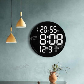 壁掛け 時計 温度計 湿度計 LED デジタル 電子 壁掛け時計 照明 ウォールクロック カウン リビング