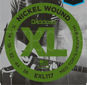 D'Addario EXL117 XL NICKEL Medium Top/Extra Heavy Bottom ギター弦 ダダリオ