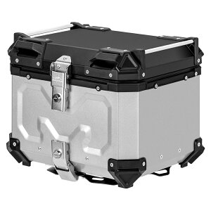 【10月24日20時〜ポイント5倍&最大2000円クーポン 】リアボックス バイク 45L大容量 原付 ブラック シルバー バイクボックス ベース付き 防水 耐傷 軽量 耐久性