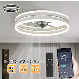 シーリングファンライト シーリングライト ファン付き 50cm 天井扇風機 APPリモコン遠隔操作 天井扇風機 無階段調光調色 風量6階段調整 サーキュレーター付きシーリングライト 正逆回転切り替え 照明器具 シーリング ファン空気循環 静音 省エネ