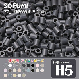＼期間限定50％OFF／ソフミ [H5] 単色 ミニアイロンビーズ 120g 約12000粒入りアイロンビーズ MARD番号 ナノビーズ 2.6mm 熨斗ビーズ 単色ビーズ 袋入りビーズ DIY 大容量 ビーズセット 補充ビーズ ビーズクラフト ドット絵 知育 ビーズアート 単色パーツ 初心者対応