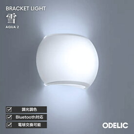 ブラケットライト 階段 リビング トイレ 寝室 洗面 LED 調光調色 Bluetooth対応 AQUA アクア 雪 アクリル ※工事必要壁付け 廊下 階段 トイレ シンプル きれい デザイン 球体 透明 乳白 マット 奥行き