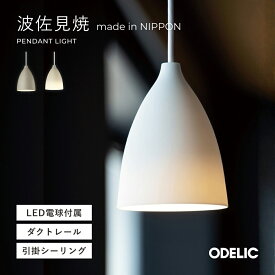 ペンダントライト 天井吊下げ照明 おしゃれ 和風 和モダン 和洋 波佐見焼 Hasami 陶器 LED 1灯 電球色/温白色/昼白色 電球交換可能 60W相当 ダクトレール取付/引掛シーリング取付