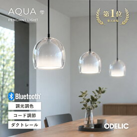 ペンダントライト 吊下げ灯 AQUA アクア 雫 しずく おしゃれ 人気 アクリル ガラス風 揺らぎ 1灯 北欧 モダン 電球色/温白色/昼白色/Bluetooth調光調色 電球交換可能 ダクトレール取付/直付け(工事取付)