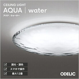 シーリングライト AQUA アクア 水面 ウォーター 洋室・リビング・ダイニング 〜6畳 〜8畳 〜10畳 〜12畳 指定の角度まで傾斜天井可 電球色〜昼光色 調光調色 リモコン付属