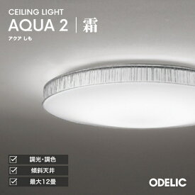 シーリングライト AQUA アクア 霜 フロスト 洋室・リビング・ダイニング 〜12畳用 指定の角度まで傾斜天井可 電球色〜昼光色 調光調色 リモコン別売・リモコン付属