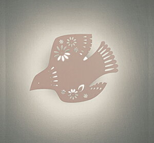 ブラケットライト 北欧 洋風 屋内用 電球色(2700K) ※工事必要壁付け 廊下 階段 トイレ 子ども部屋 装飾 模様 鳥 シルエット ペールブラウン かわいい